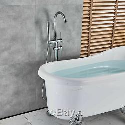 Floor Standing Bathtub Tap Shower Tub Filler Mixer Bath Hand Shower Chrome Tap
