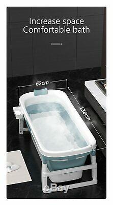 Folding Bathtub Portable Bathroom Capacity Soaking Tub PVC SPA Massage Barrel