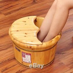 Foot basin wooden bucket foot bath tub plus cover and massage