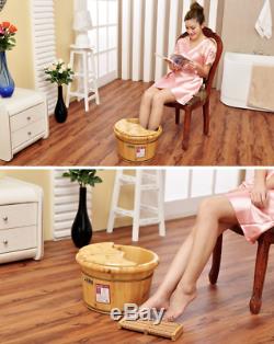 Foot basin wooden bucket foot bath tub plus cover and massage