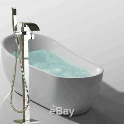 Free Standing Bathroom Tub Faucet Filler HandSpray Set Shower Chrome Bathtub