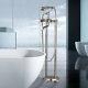 Free Standing Stainless Steel Floor Mount Clawfoot Bath Tub Filler Faucet Shower