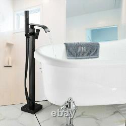 Freestanding Bath Mixer Bathtub Tap Handheld Shower Bathroom Floor Mounted Black