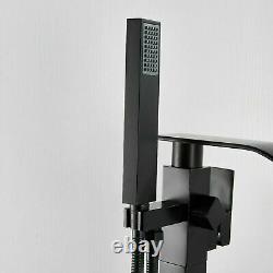 Freestanding Bath Mixer Bathtub Tap Handheld Shower Bathroom Floor Mounted Black