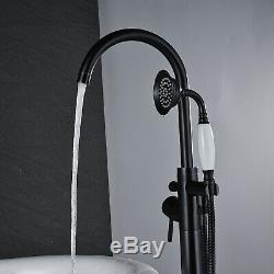 Freestanding Bathtub Faucet Floor Mounted Bath Tub Filler Faucet Hand Shower