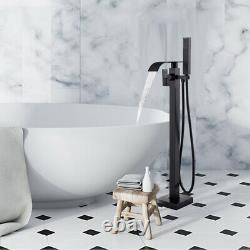 Freestanding Bathtub Faucet Tub Filler Floor Mount Bathroom Faucet Matte Black