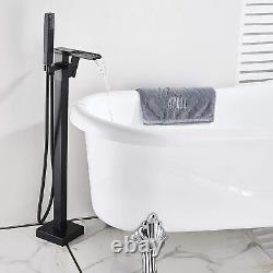 Freestanding Bathtub Faucet Tub Filler Matte Black Floor Mount Bathroom Faucet