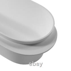 Freestanding Bathtub Matte Bathroom Soaking Tub White Large 71 in Solid Surface