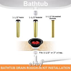 Freestanding Bathtub Rough-In Kit Brass Tail Pipe with ABS Plastic Adapter, Matte