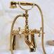 Gold Brass Bath Bathtub Clawfoot Tub Faucet With Hand Shower Deck Mounted Ena151