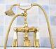 Gold Color Brass Bathroom Bath Clawfoot Tub Mixer Tap Faucet Hand Shower Ytf782