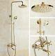 Gold Color Brass Bathroom Round Rain Shower Faucet Set Bath Tub Mixer Tap Egf392