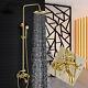 Gold Finish 8'' Shower Head Rainfall Shower Set Tub Faucet With Handheld Spray