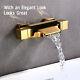 Gold Waterfall Spout Tub Faucet Copper Wall Mounted Waterfall Tub Jy Lt