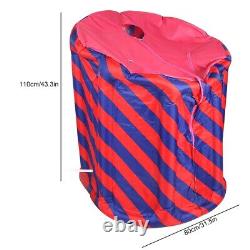 HG Red And Blue Striped Gas Pillar Bath Tub Spa Folding Inflatable Sauna Sweat