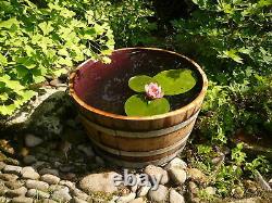 Half Oak Whisky Barrel Planter Wooden Solid Garden Decking Patio Garden Tub pond