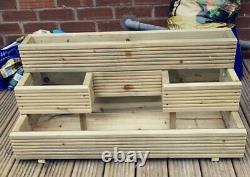 HandMade X-Large Decking planter 3 Tier Ethically sourced Wood Free Postage