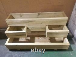 HandMade X-Large Decking planter 3 Tier Ethically sourced Wood Free Postage