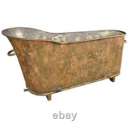 Handmade French 19th Century pure Copper Bathtub Rustic antique Patina finish
