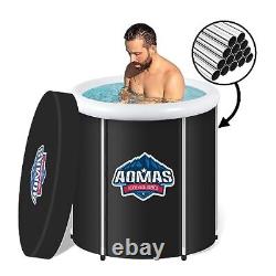 Ice Bath Tub for Athletes Easy to Assemble Cold Plunge Tub Outdoor Black-3