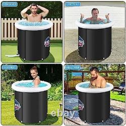 Ice Bath Tub for Athletes Easy to Assemble Cold Plunge Tub Outdoor Black-3