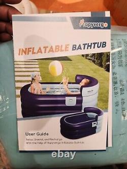 Inflatable Bathtub Adult 63'' Portable Blow up Bath Tubs with Cordless Air Pump