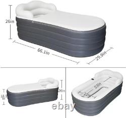 Inflatable Bathtub Adult 66in Extra Large Portable Therapy Ice Bath Tub with Zip