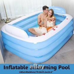 Inflatable Bathtub Portable PVC Folding Adult Warm Air New Blue swimming pool