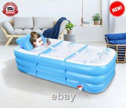 Inflatable Bathtub SPA PVC Massage Hot Water Pool Folding Mobile Swimming Bucket