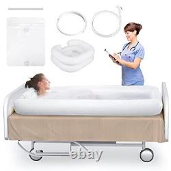 Inflatable Bathtub Shower Kit with Air Pillow, Portable Bathtub Bedside Basin