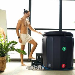 Inflatable Ice Barrel Cold Plunge for Recovery, Black Adult Bath Tub Portable, W