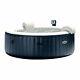 Intex Purespa 6 Person Portable Inflatable Round Hot Tub Jet Spa With Cover, Blue