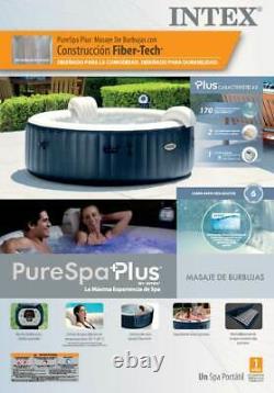 Intex PureSpa Inflatable Portable Bubble Jets 6 Person Hot Tub & Maintenance Kit