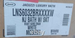 Jacuzzi LNS6032BRXXXXW Linea 60 x 32 Acrylic Soaking Alcove Bathtub White Right