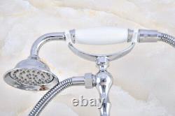 Kingston Brass 3-3/8 Tub Mount Clawfoot Tub Faucet With Hand Shower Spray