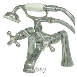 Kingston Brass Chrome Deck Mount ClawFoot Tub Faucet With Hand Shower KS268C