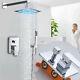 Led 16 Bath Rainfall Shower Mixer Tap Set Withhandshower Bathtub System Chrome Uk