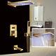 Led Gold Brass 22 Rain Shower Faucet Set Wall Bath Tub Mixer Tap Withhand Shower