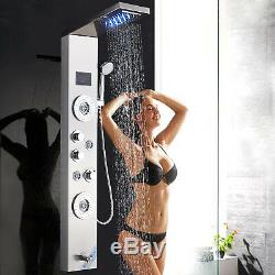 LED Shower Panel Tower System Rainfall Waterfall Shower Faucet Bathtub Faucet