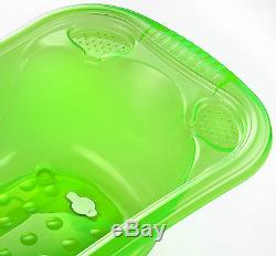 Large 50 Litre Aqua LIME GREEN Clear Transparent Baby Bath Tub