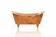 Large 67 Double Slipper Freestanding Natural Copper Clawfoot Bathtub