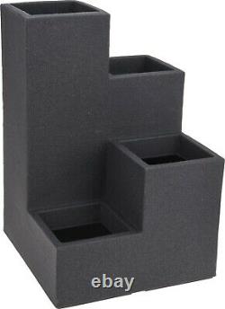 Large Floor Standing Indoor Outdoor Grey Cube Planter Plant Pot Stepped Planter