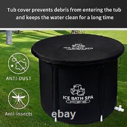 Large Ice Bath Tub for Athletes Outdoor 8212 black+lid-31.5? X 29.5H