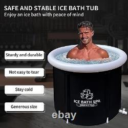 Large Ice Bath Tub for Athletes Outdoor 8212 black+lid-31.5? X 29.5H