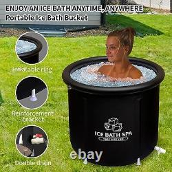 Large Ice Bath Tub for Athletes Outdoor Portable Bathtub 8217 black with lid