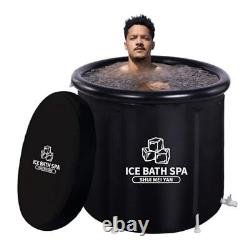 Large Ice Bath Tub for Athletes Outdoor Portable Bathtub 8217 black with lid