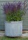 Large Vintage Galvanised Metal Ribbed Round Tub Planters Plant Flower Pot Garden