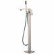 Lexora Home Mare Free Standing Bathtub Faucet With Showerwand In Brushed Nickel