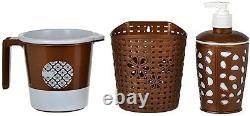 Liza Plastic Bucket, Tub & Mug Bathroom Set 11 pcs, free shipping