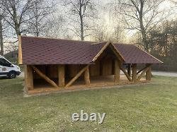 Log Gazebo 4x8m, Bespoke Large Gazebo, Wooden Pavilion, Pergola, Hot Tub Shelter
